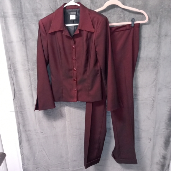 Vintage Pants - Urban Collection by Jerell Vintage Y2K Iridescent Maroon Pants Suit Size 8